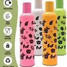 Black Flower Multicolour Fridge Bottle 2