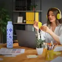 Multicolour Flower White Fridge Bottle 4